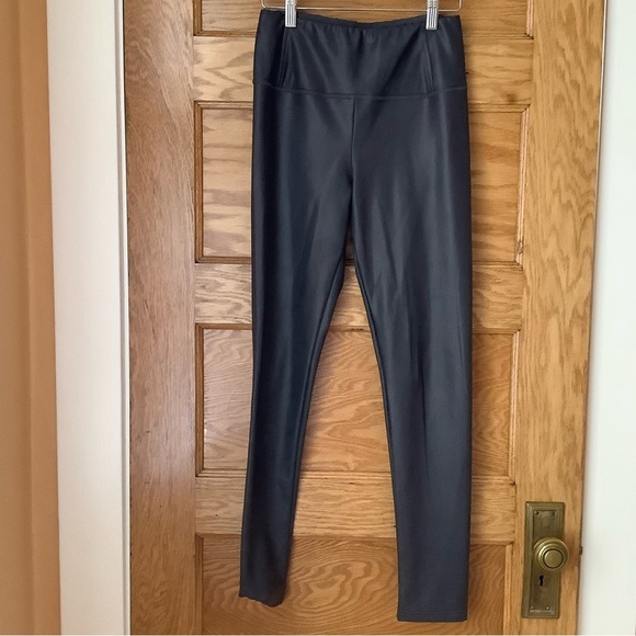 7 FOR ALL MANKIND Gray Vegan Leather Liquid Leggings Size S - Picture 2 of 10